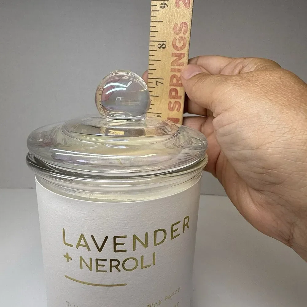 Lavender + Neroli Premium Wax Blend Artisan Candle 19 Oz Lidded Glass New